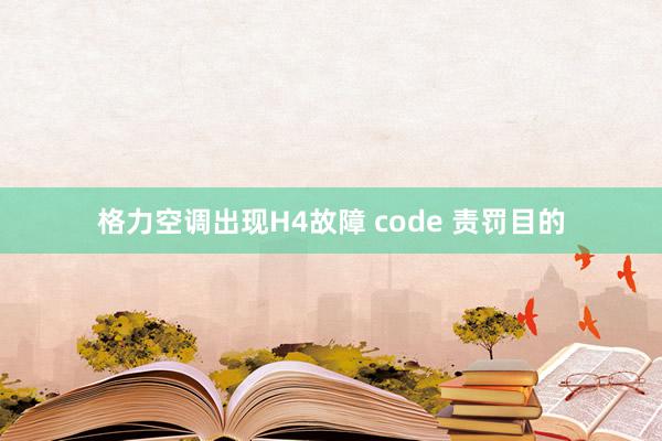 格力空调出现H4故障 code 责罚目的